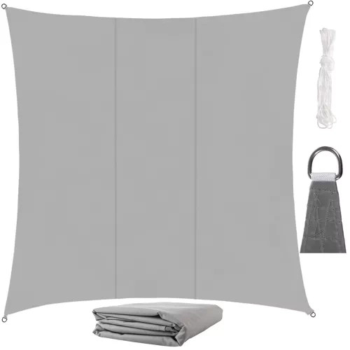Napvitorla 3.6x3.6m – vízálló, szürke kerti árnyékoló, Gardlov