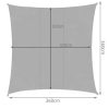 Napvitorla 3.6x3.6m – vízálló, szürke kerti árnyékoló, Gardlov