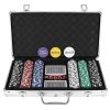 Poker készlet 300 zsetonnal alumínium tokban – teljes szett Texas Hold’emhez és kaszinóélmény otthonra, Malatec