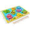 „Halacskás” mágneses horgász puzzle – 10 részes, fa játék gyerekeknek, Kruzzel