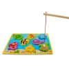 „Halacskás” mágneses horgász puzzle – 10 részes, fa játék gyerekeknek, Kruzzel