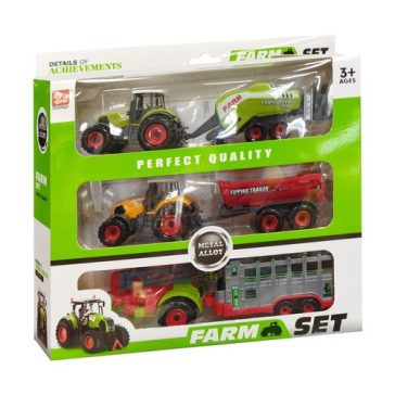 Mezőgazdasági gépkészlet – 6 részes traktor és munkagép szett, Kruzzel