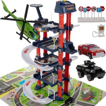 4 szintes parkolóház helikopter leszállóval és lifttel, Kruzzel