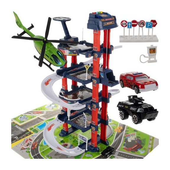 4 szintes parkolóház helikopter leszállóval és lifttel, Kruzzel 4 szintes parkolóház helikopter leszállóval és lifttel, Kruzzel