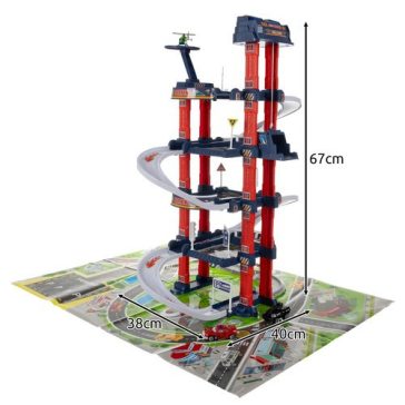 4 szintes parkolóház helikopter leszállóval és lifttel, Kruzzel