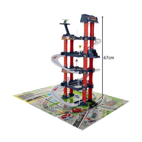 4 szintes parkolóház helikopter leszállóval és lifttel, Kruzzel 4 szintes parkolóház helikopter leszállóval és lifttel, Kruzzel