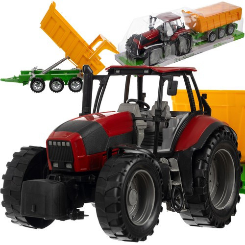 Farm traktor utánfutóval – valósághű mezőgazdasági játékszett, Kruzzel