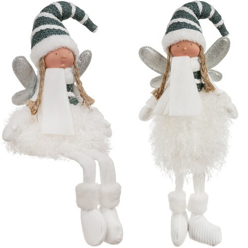 Karácsonyi Tündér/Angyal/Manó Figurina – ülő dekoráció, 55 cm, Ruhhy