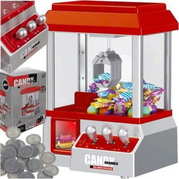 Candy Fishing ügyességi játékautomata – 24 zsetonnal, piros