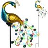 Páva alakú napelemes kerti lámpa, 40 LED-del, IP44 vízálló, szürkületérzékelővel – 110 cm, Gardlov
