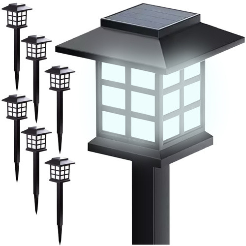 LED napelemes kerti lámpa szett – 6 db, hideg fehér fény, IP44, leszúrható, Gardlov