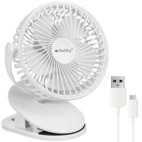 Vezeték nélküli ventilátor csipesszel – fehér, Ruhhy
