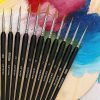 11 darabos művész ecsetkészlet tartóval – akrilhoz, akvarellhez, gouache-hoz, Maaleo