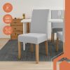 Székhuzat szett – 6 db világosszürke, univerzális bársony, Ruhhy