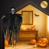Függő fekete csontváz dekoráció – 70 cm-es Halloween dísz, Ruhhy