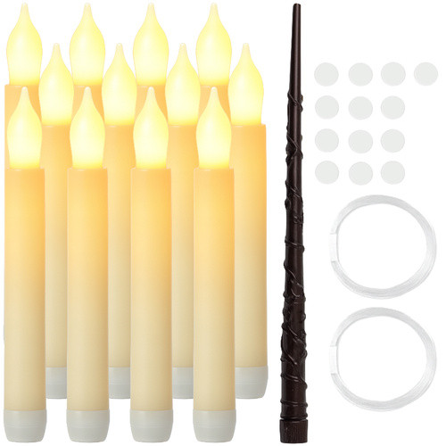 12 db LED dekorációs gyertya – távirányítóval, függeszthető, Ruhhy