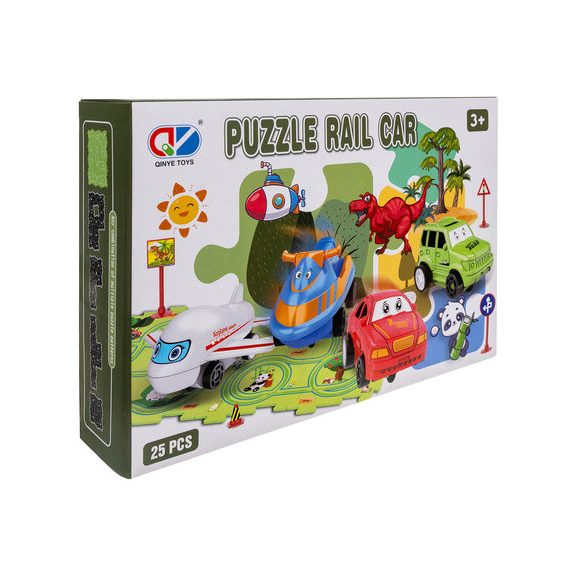 Kreatív oktató puzzle pálya – 25 részes készlet járművekkel és közlekedési táblákkal, Kruzzel Kreatív oktató puzzle pálya – 25 részes készlet járművekkel és közlekedési táblákkal, Kruzzel