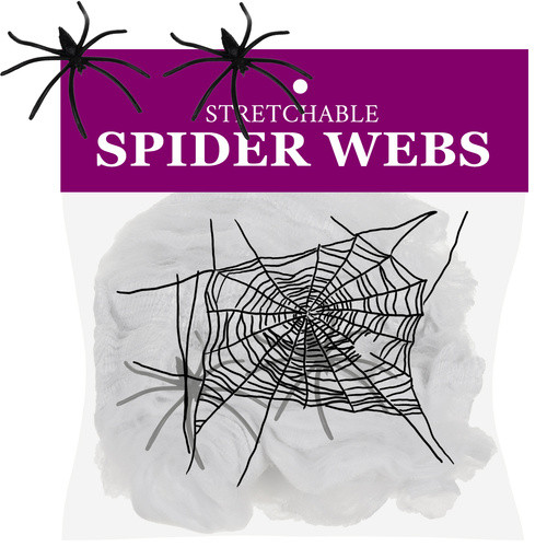 Műpókháló 2 pókkal – Halloween dekoráció, Ruhhy