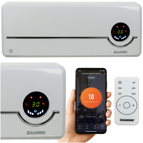 Airo elektromos légfüggöny – 2000 W, Wi-Fi és távirányító (fehér), Kaminer