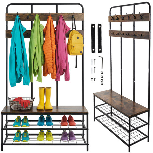  Ruhhy Loft Előszobai Fogas Ülőkével és Cipőpolccal (100 cm)
