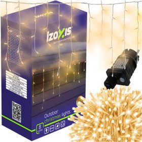    Izoxis 300 LED Kültéri Jégcsap Fényfüzér – 15m Meleg Fehér (Flash)