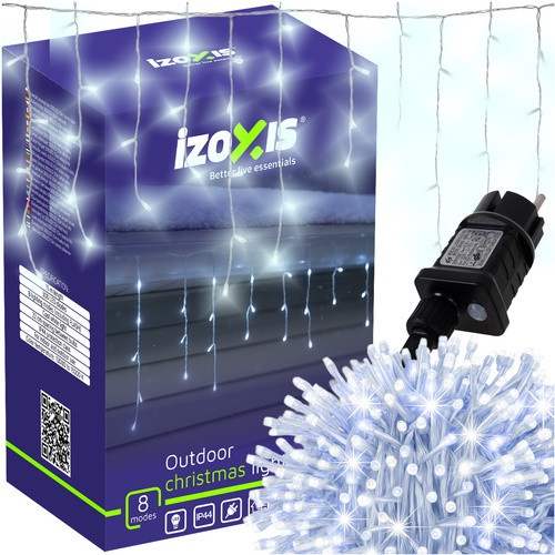  Izoxis 300 LED Kültéri Jégcsap Fényfüzér – 15m Hideg Fehér