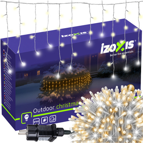  Izoxis 100 LED Kültéri Jégcsap Fényfüzér – 4 m Világító Hossz (Flash)
