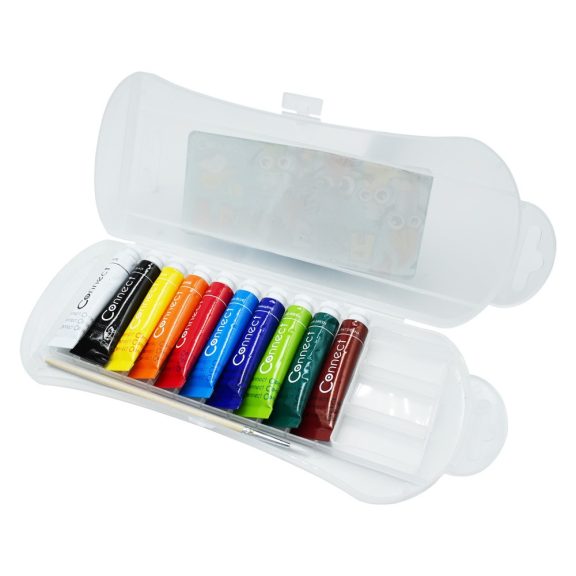 Tempera 10x12ml, készlet, Connect műanyag dobozban Tempera 10x12ml, készlet, Connect műanyag dobozban