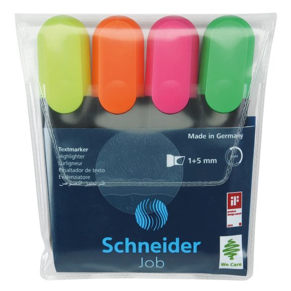 Szövegkiemelő készlet 1-5mm, Schneider Job 150. 4 klf. szín Szövegkiemelő készlet 1-5mm, Schneider Job 150. 4 klf. szín