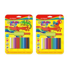   Gyurmakészlet 180g. műanyag késsel és nyújtóval 12 db/bliszter Keyroad vegyes színek