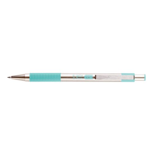 Golyóstoll 0,7mm, pasztell zöld test, Zebra F-301, írásszín kék