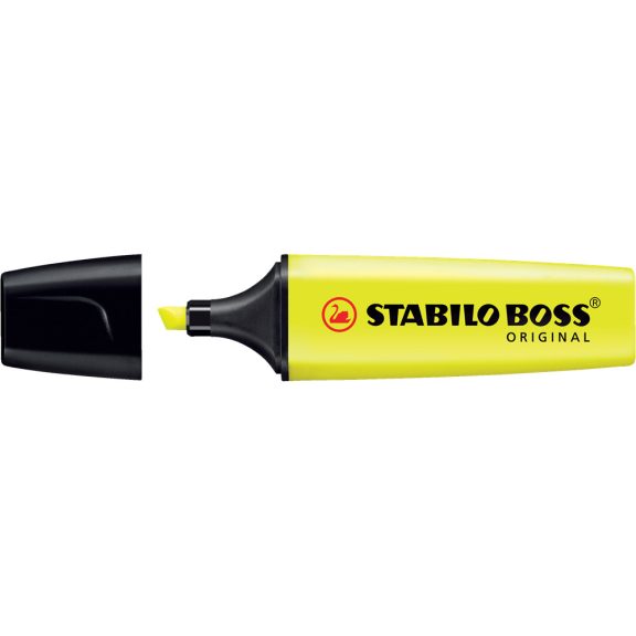 Szövegkiemelő 2-5mm, vágott hegyű, STABILO Boss original 70/24 sárga Szövegkiemelő 2-5mm, vágott hegyű, STABILO Boss original 70/24 sárga