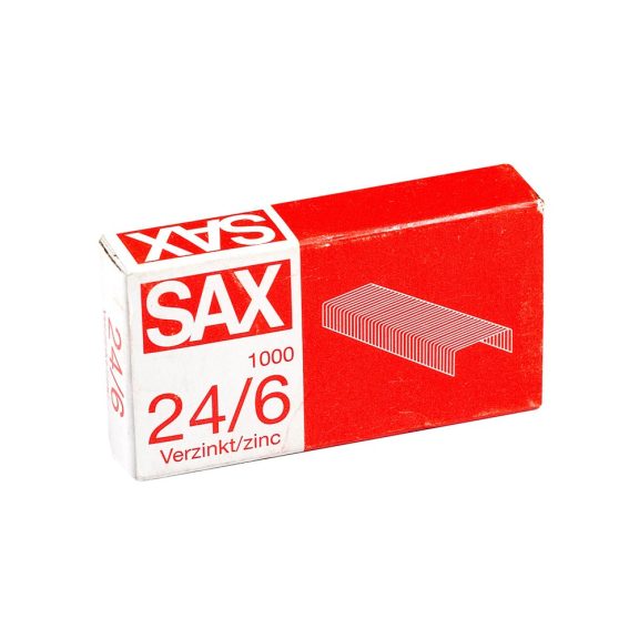 Tűzőkapocs, 24/6, cink, Sax Tűzőkapocs, 24/6, cink, Sax