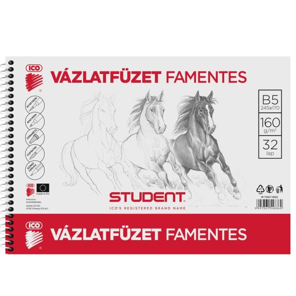 Vázlatfüzet B5 160g. famentes Student Vázlatfüzet B5 160g. famentes Student