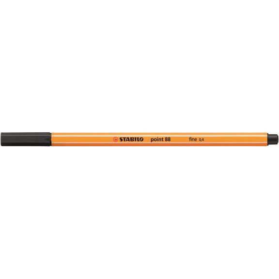 Rostirón, tűfilc 0,4mm, STABILO Point 88 fekete Rostirón, tűfilc 0,4mm, STABILO Point 88 fekete