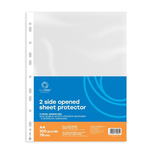 Genotherm lefűzhető, A4, 75 micron narancsos felül és belül nyitott Bluering® 100 db/csomag,
