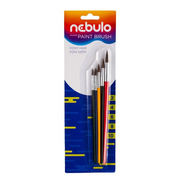 Ecset készlet festett fa nyéllel 5 db/csomag, Nebulo Ecset készlet festett fa nyéllel 5 db/csomag, Nebulo