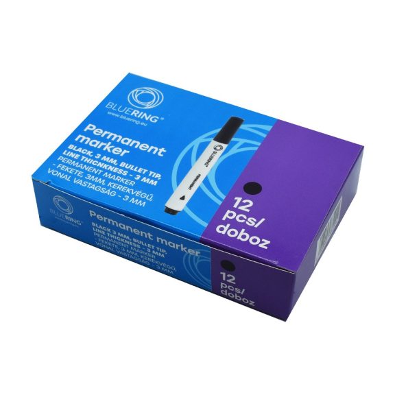 Alkoholos marker 3mm, kerek végű Bluering® fekete Alkoholos marker 3mm, kerek végű Bluering® fekete