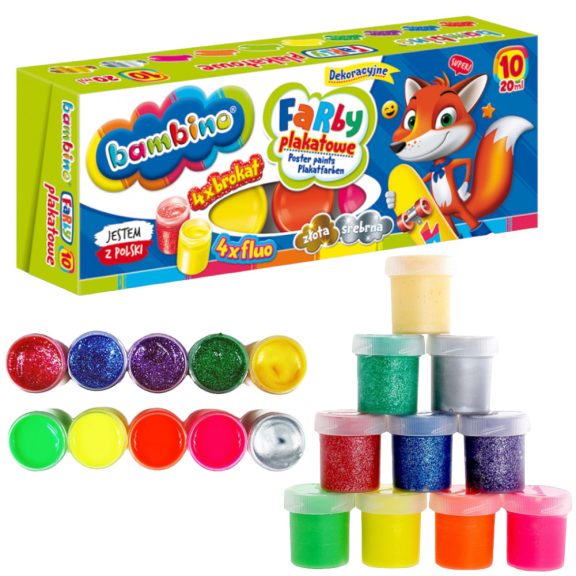 Tempera festék, 8 színű, 20 ml, Bambino Tempera festék, 8 színű, 20 ml, Bambino