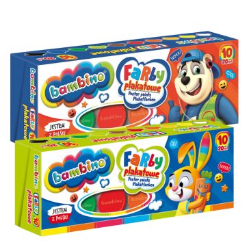 Tempera festék, 10 színű, 20 ml, Bambino