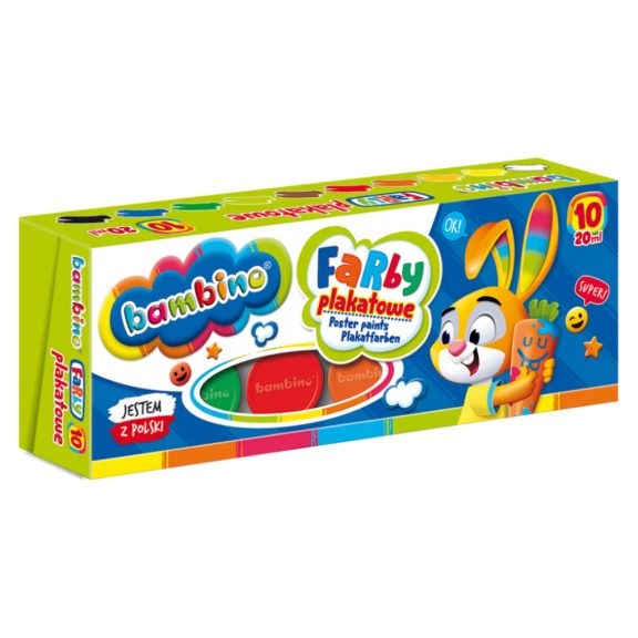 Tempera festék, 10 színű, 20 ml, Bambino Tempera festék, 10 színű, 20 ml, Bambino