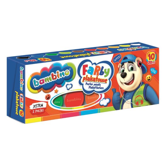 Tempera festék, 10 színű, 20 ml, Bambino Tempera festék, 10 színű, 20 ml, Bambino