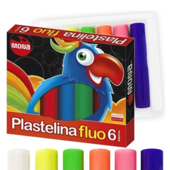 Fluoreszkáló gyurma, 6 szín, MONA Fluoreszkáló gyurma, 6 szín, MONA