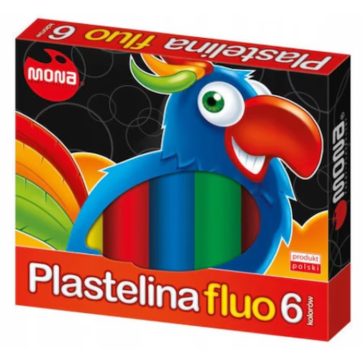 Fluoreszkáló gyurma, 6 szín, MONA