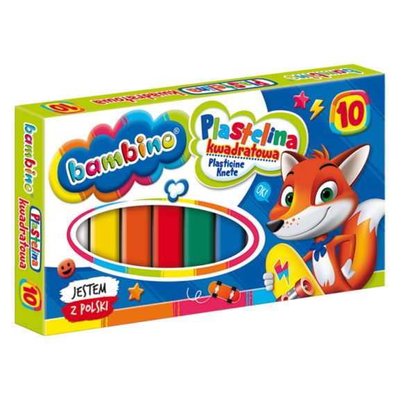 Gyurma, 10 szín, négyzetes tégelyben, BAMBINO Gyurma, 10 szín, négyzetes tégelyben, BAMBINO