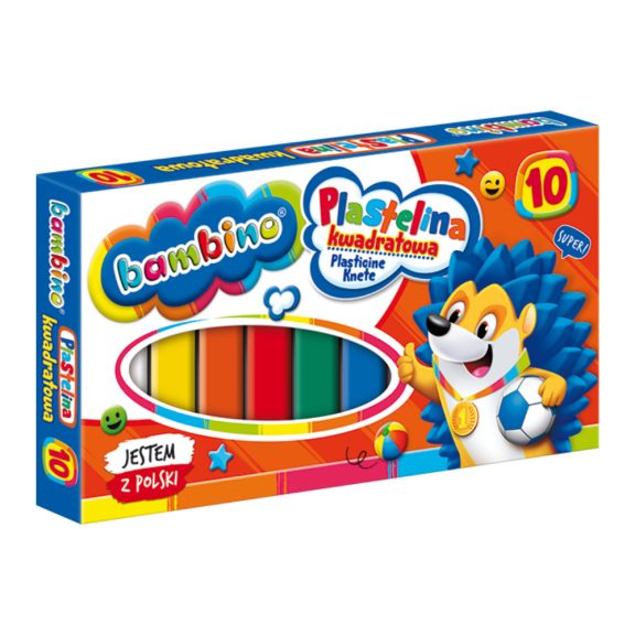 Gyurma, 10 szín, négyzetes tégelyben, BAMBINO Gyurma, 10 szín, négyzetes tégelyben, BAMBINO