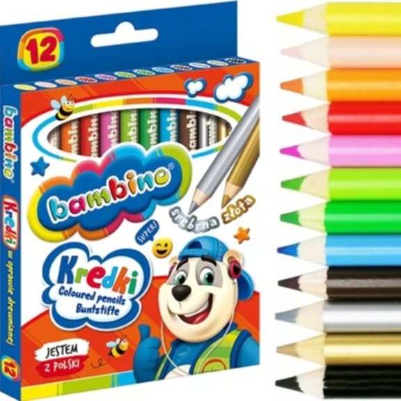 Zsírkréták, 12 szín, Bambino Zsírkréták, 12 szín, Bambino