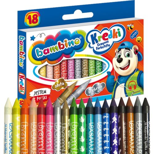 Kaolin zsírkréták, 18 szín, Bambino