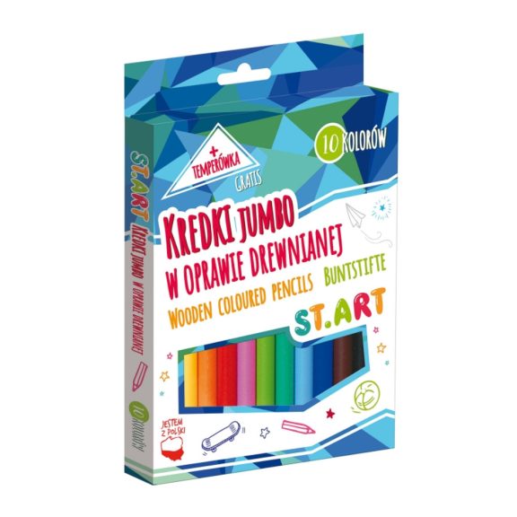 Jumbo színes ceruzák, 10 szín és hegyező, ST.ART