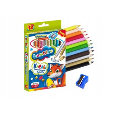 Jumbo színes ceruzák, 12 szín és hegyező Bambino
